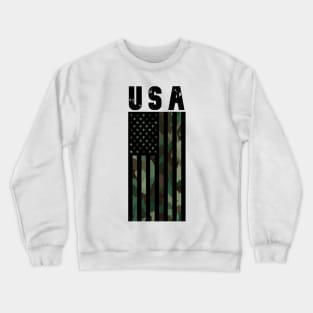 USA Camo Flag Front and Back print Crewneck Sweatshirt